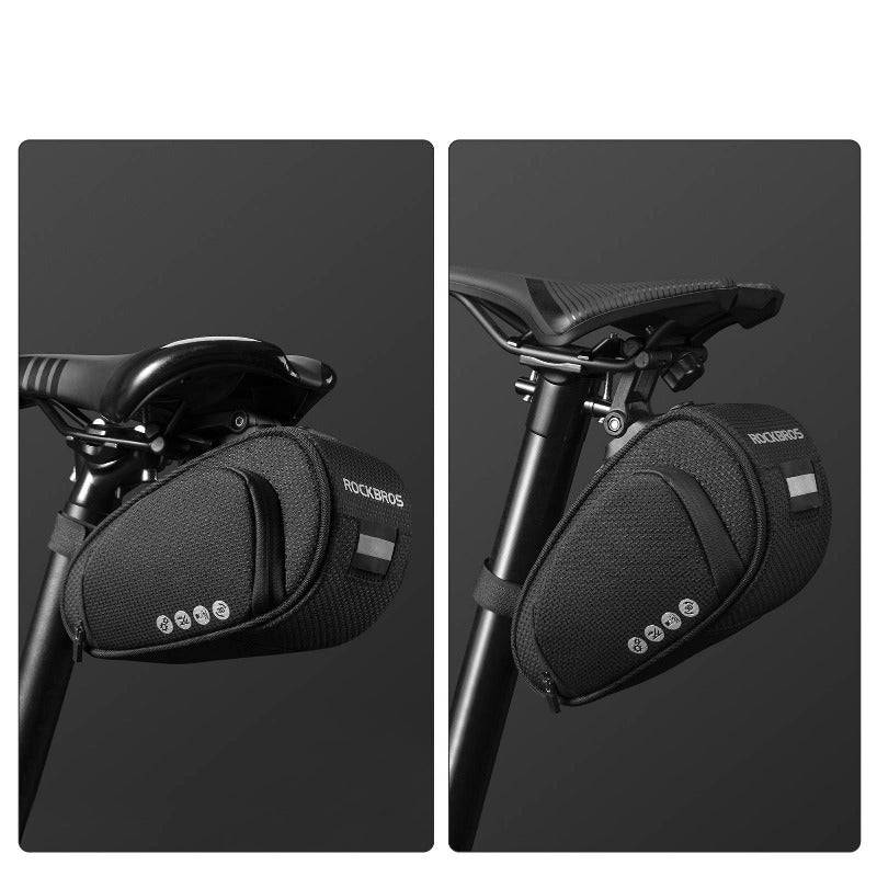 Bolsa de sillín con cierre rápido, 1L, para MTB, bicicleta de carretera, bicicleta plegable, ROCKBROS
