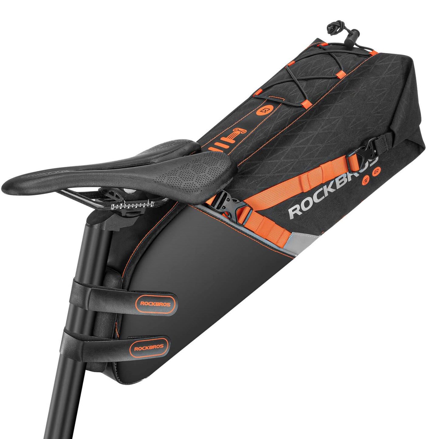 Bolsa de sillín impermeable para bicicletas de montaña y carretera, 10L, ROCKBROS