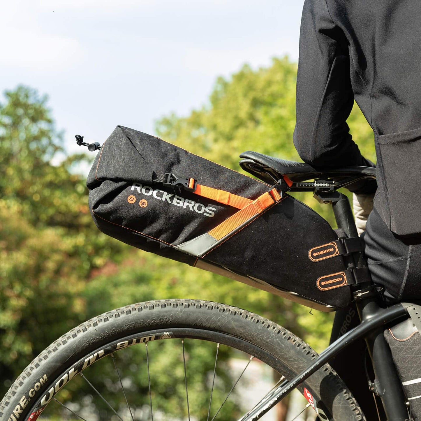 Bolsa de sillín impermeable para bicicletas de montaña y carretera, 10L, ROCKBROS