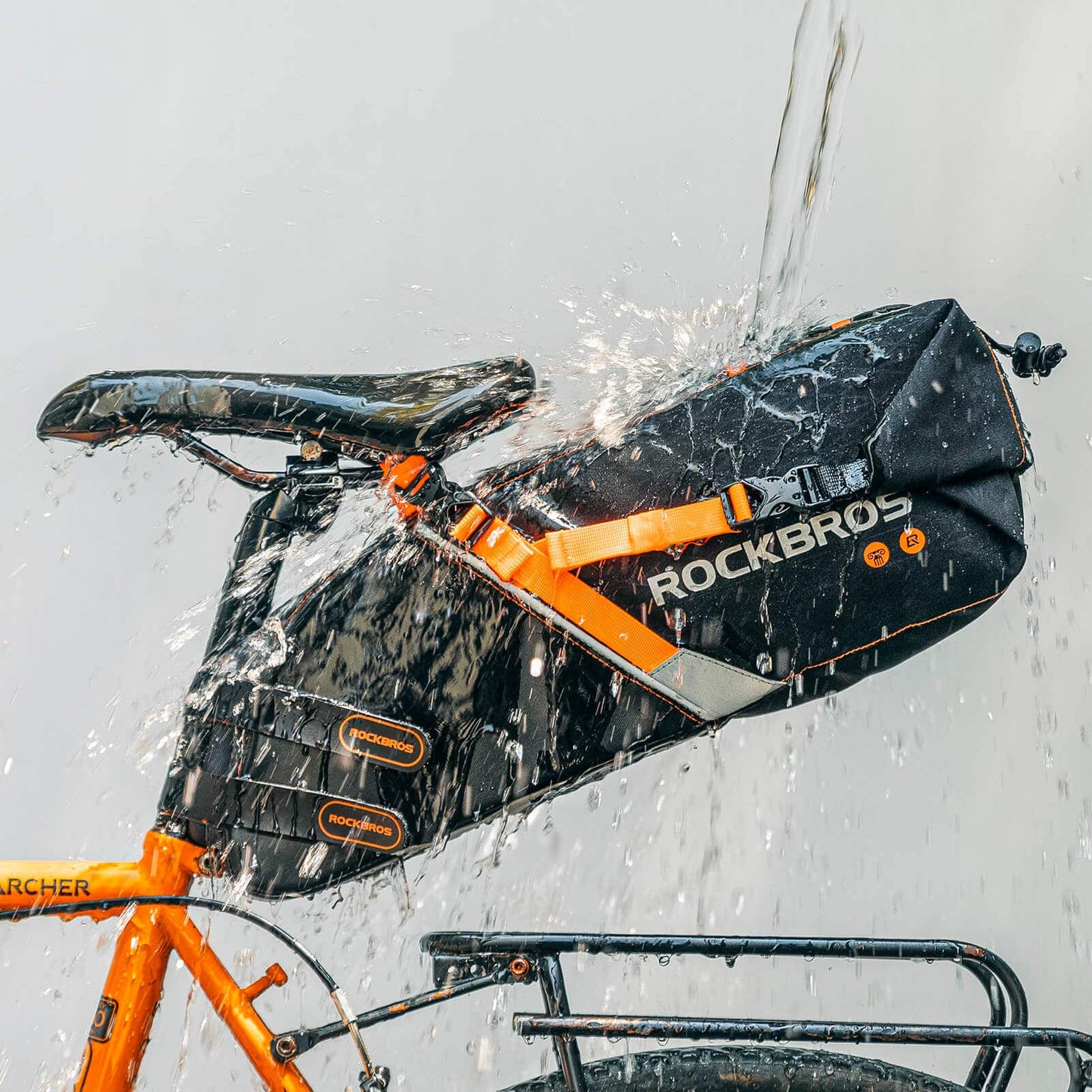 Bolsa de sillín impermeable para bicicletas de montaña y carretera, 10L, ROCKBROS