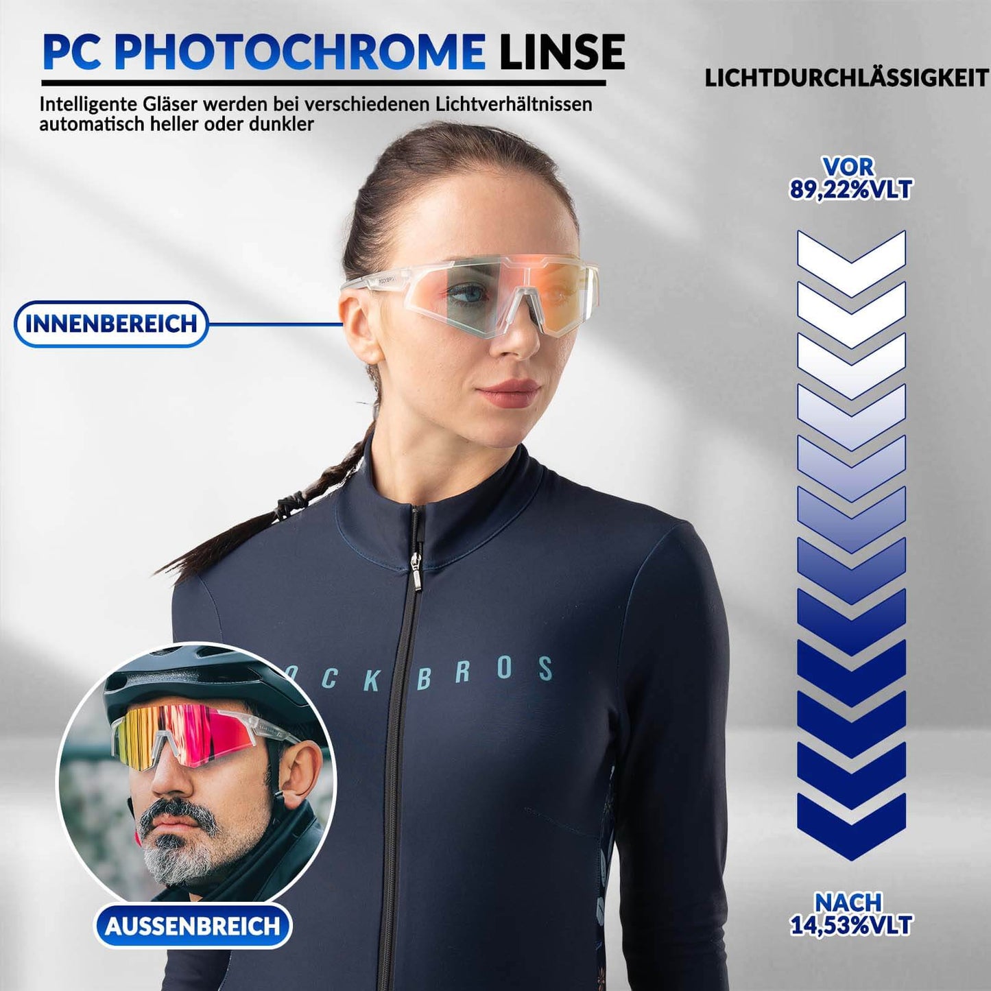 Gafas de sol, gafas de ciclismo, autofotográficas, para exteriores, protección UV400, ROCKBROS