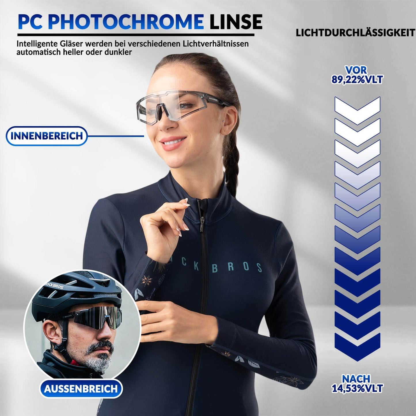Gafas de sol, gafas de ciclismo, autofotográficas, para exteriores, protección UV400, ROCKBROS