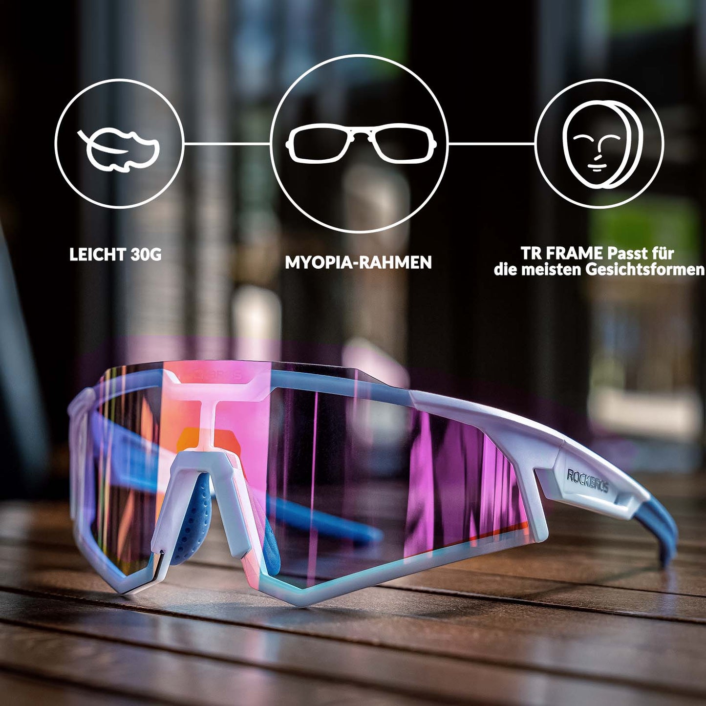 Gafas de sol, gafas de ciclismo, autofotográficas, para exteriores, protección UV400, ROCKBROS