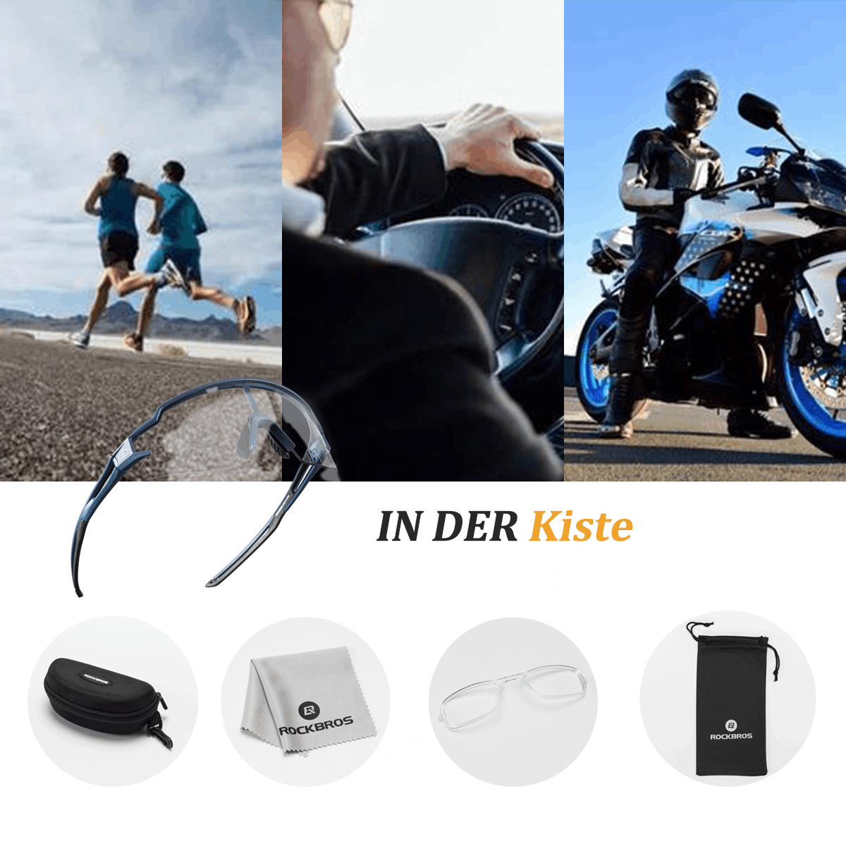 Gafas de sol para hombre y mujer, gafas de ciclismo con protección UV, ROCKBROS