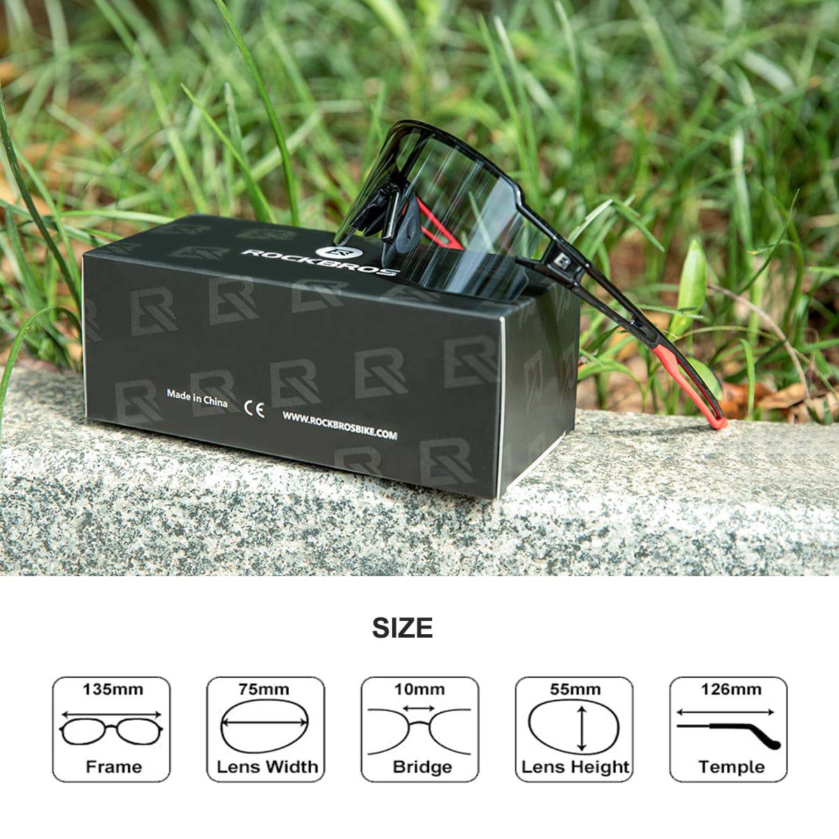 Gafas de sol para hombre y mujer, gafas de ciclismo con protección UV, ROCKBROS