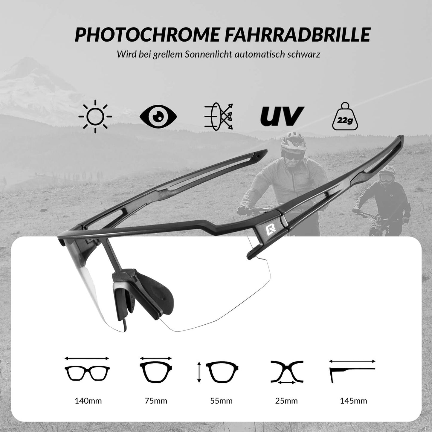 Gafas de sol para hombre y mujer, gafas de ciclismo con protección UV, ROCKBROS