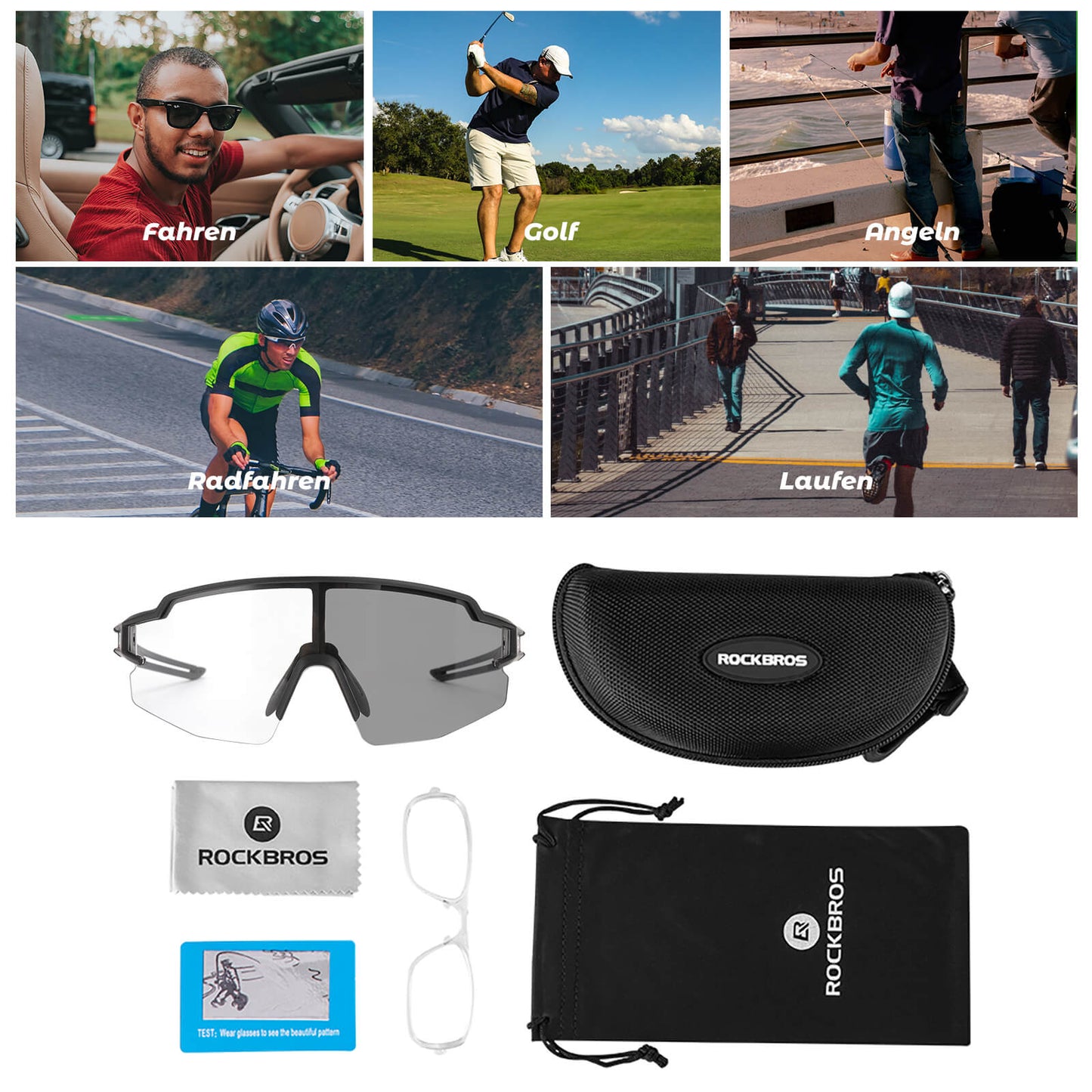 Gafas de sol para hombre y mujer, gafas de ciclismo con protección UV, ROCKBROS