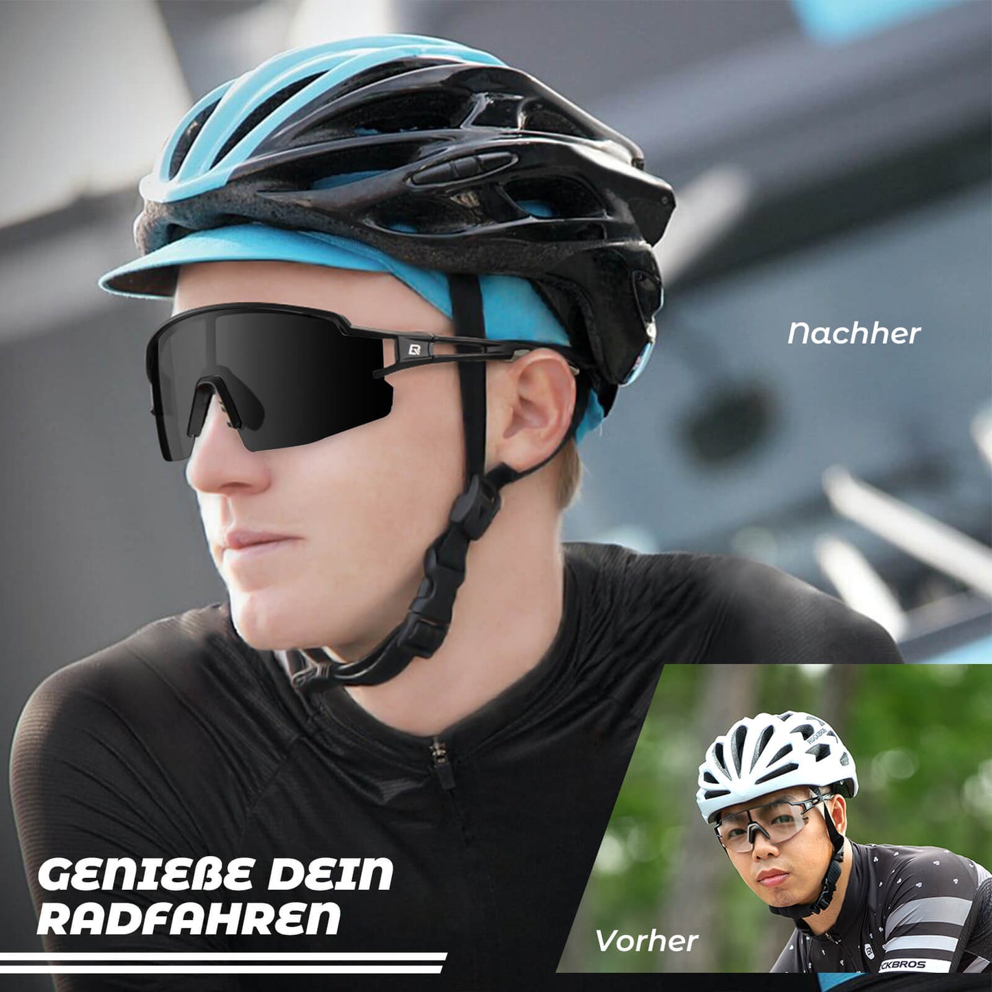 Gafas de sol para hombre y mujer, gafas de ciclismo con protección UV, ROCKBROS