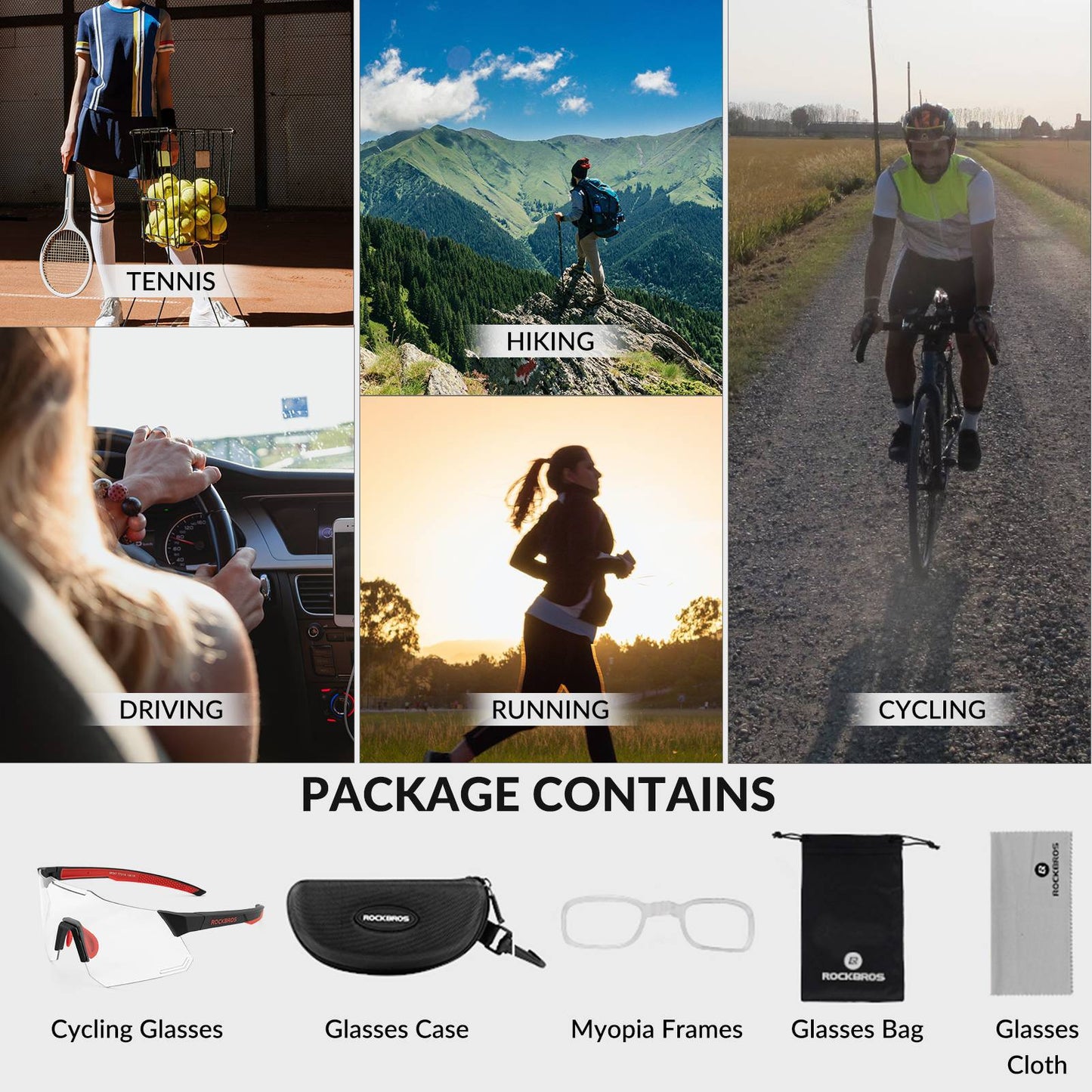 Gafas de sol con protección UV400 para ciclismo, para mujer y hombre, ROCKBROS