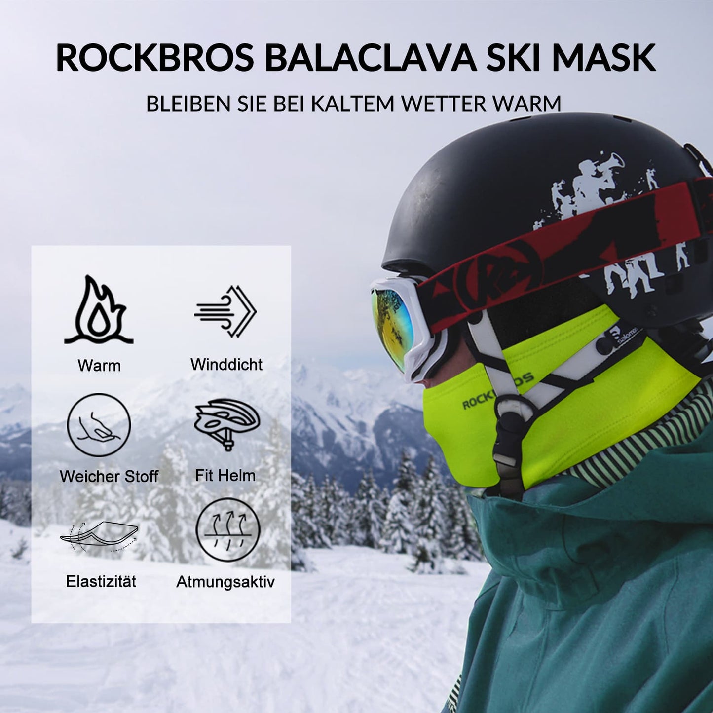 Pasamontañas unisex ROCKBROS (paquete de 2) Otoño/Invierno para deportes al aire libre