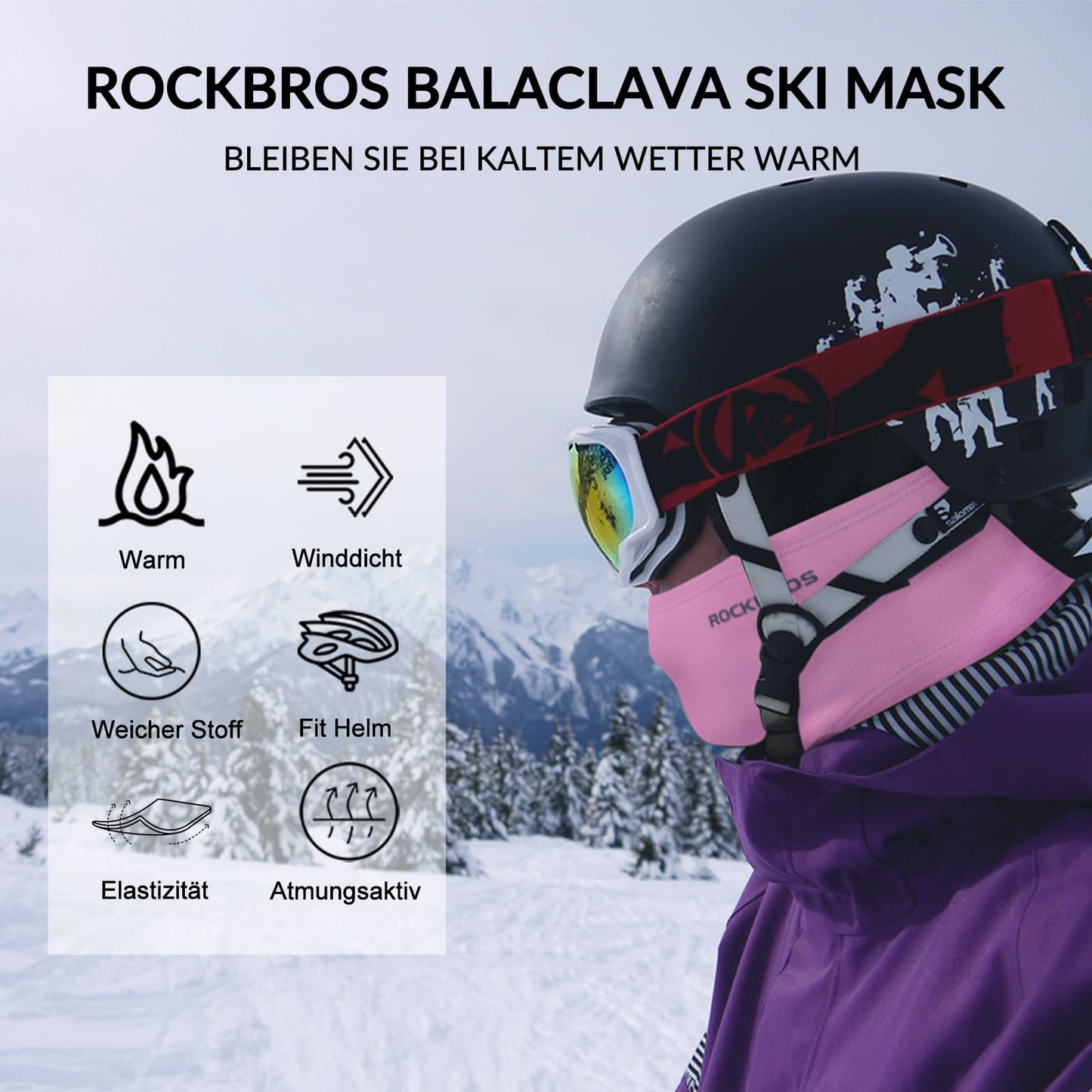 Pasamontañas unisex ROCKBROS (paquete de 2) Otoño/Invierno para deportes al aire libre