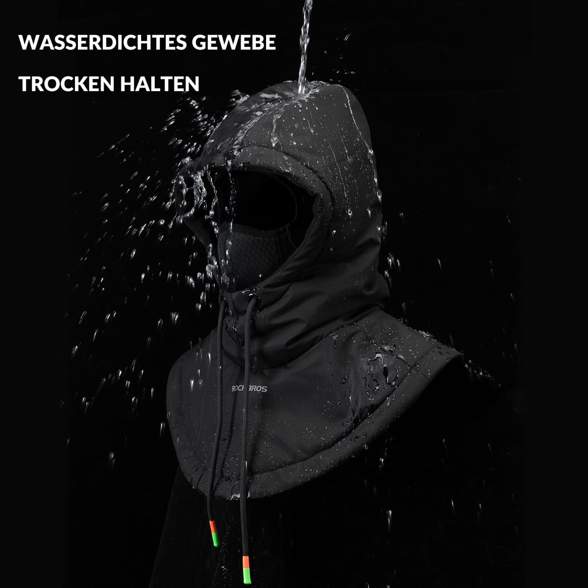 ROCKBROS Pasamontañas Impermeable al Viento Bicicleta Full Face Máscara Facial para Ciclismo Esquí