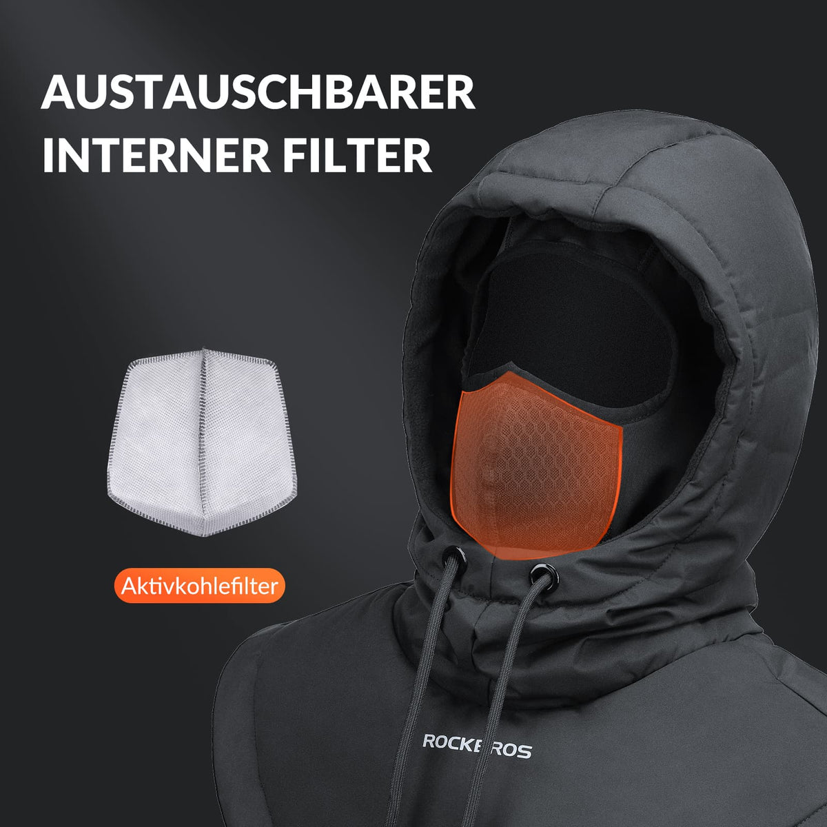 ROCKBROS Pasamontañas Impermeable al Viento Bicicleta Full Face Máscara Facial para Ciclismo Esquí