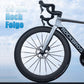 Juego de ruedas de carbono T700 de 55 mm con eje pasante y freno de disco para bicicleta de carretera. Incluye amortiguadores de vacío ROCKBROS.