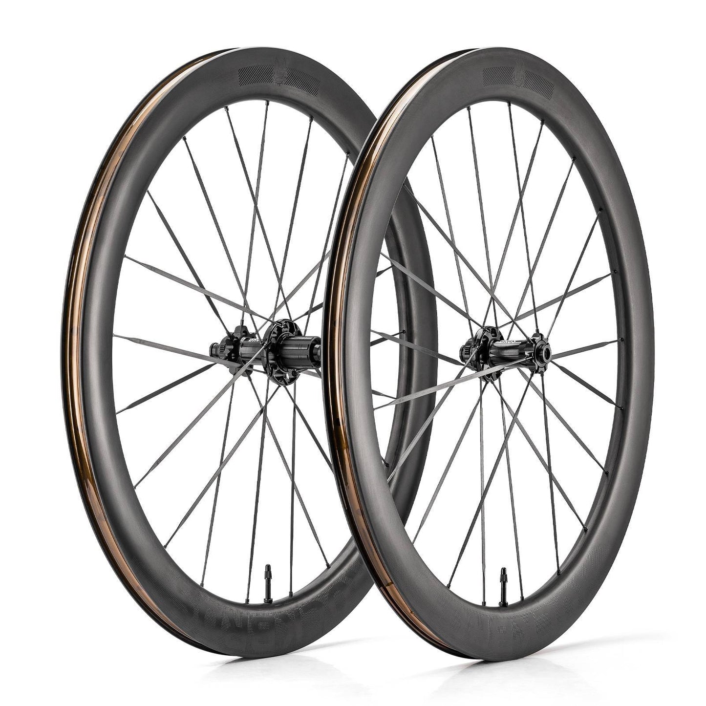 Juego de ruedas de carbono T700 de 55 mm con eje pasante y freno de disco para bicicleta de carretera. Incluye amortiguadores de vacío ROCKBROS.
