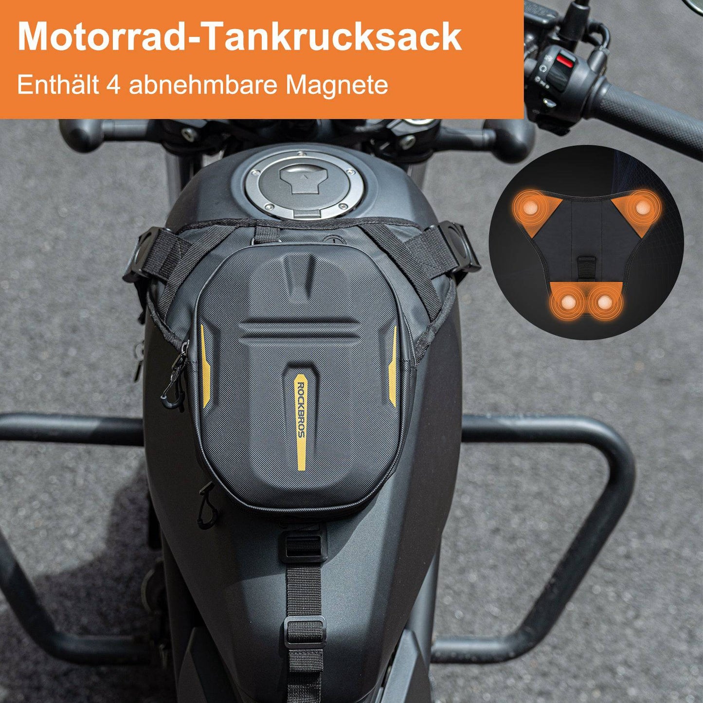 Bolsa de depósito con respaldo magnético, bolsa de pierna para motocicleta con correa para el hombro, ROCKBROS