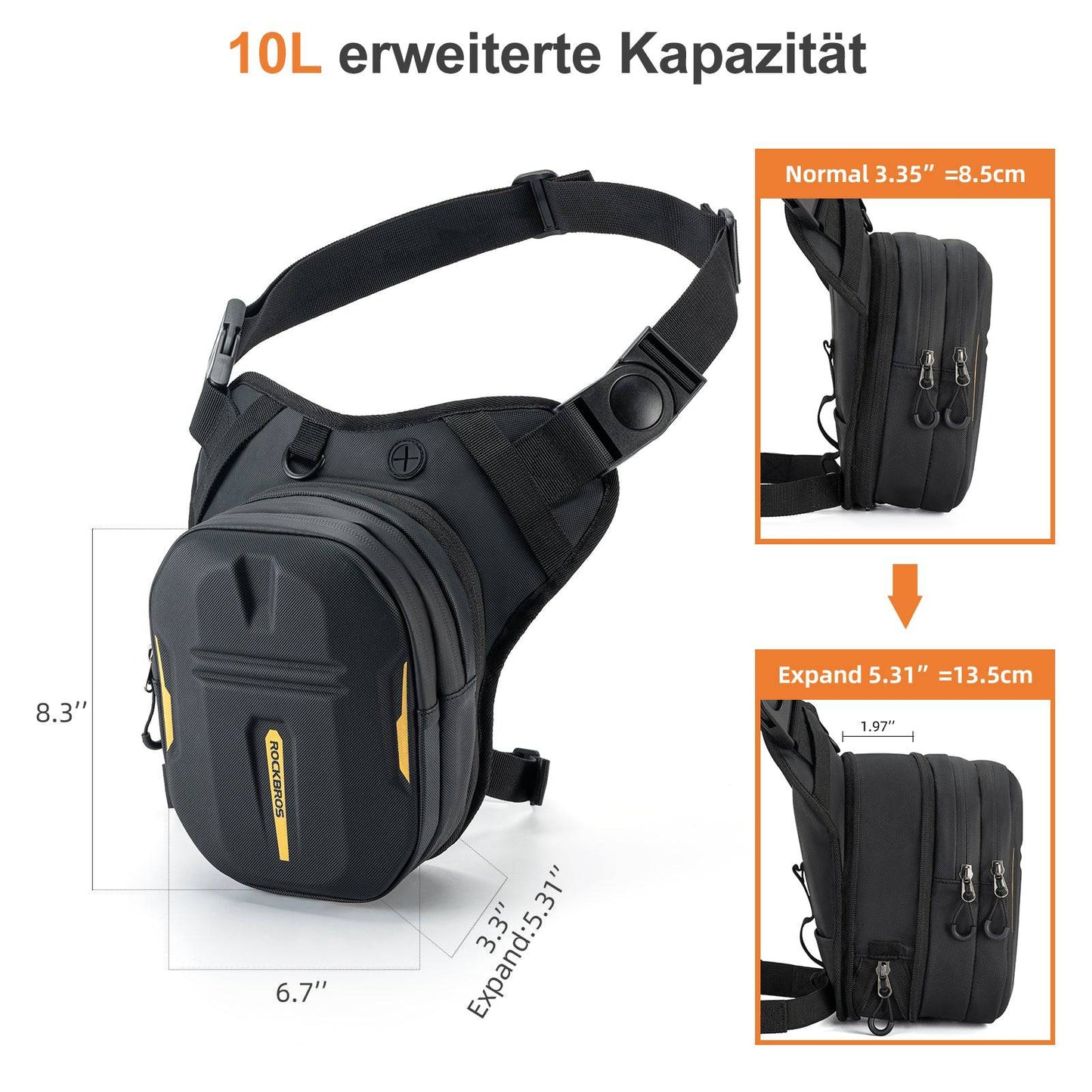 Bolsa de depósito con respaldo magnético, bolsa de pierna para motocicleta con correa para el hombro, ROCKBROS