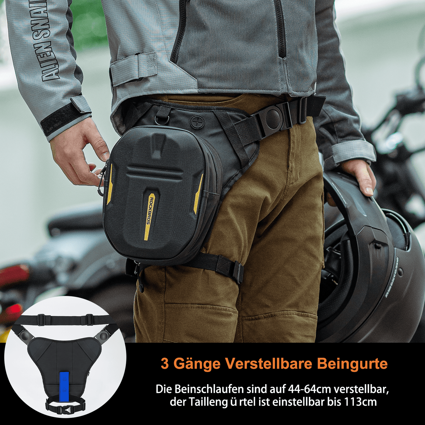 Bolsa de depósito con respaldo magnético, bolsa de pierna para motocicleta con correa para el hombro, ROCKBROS
