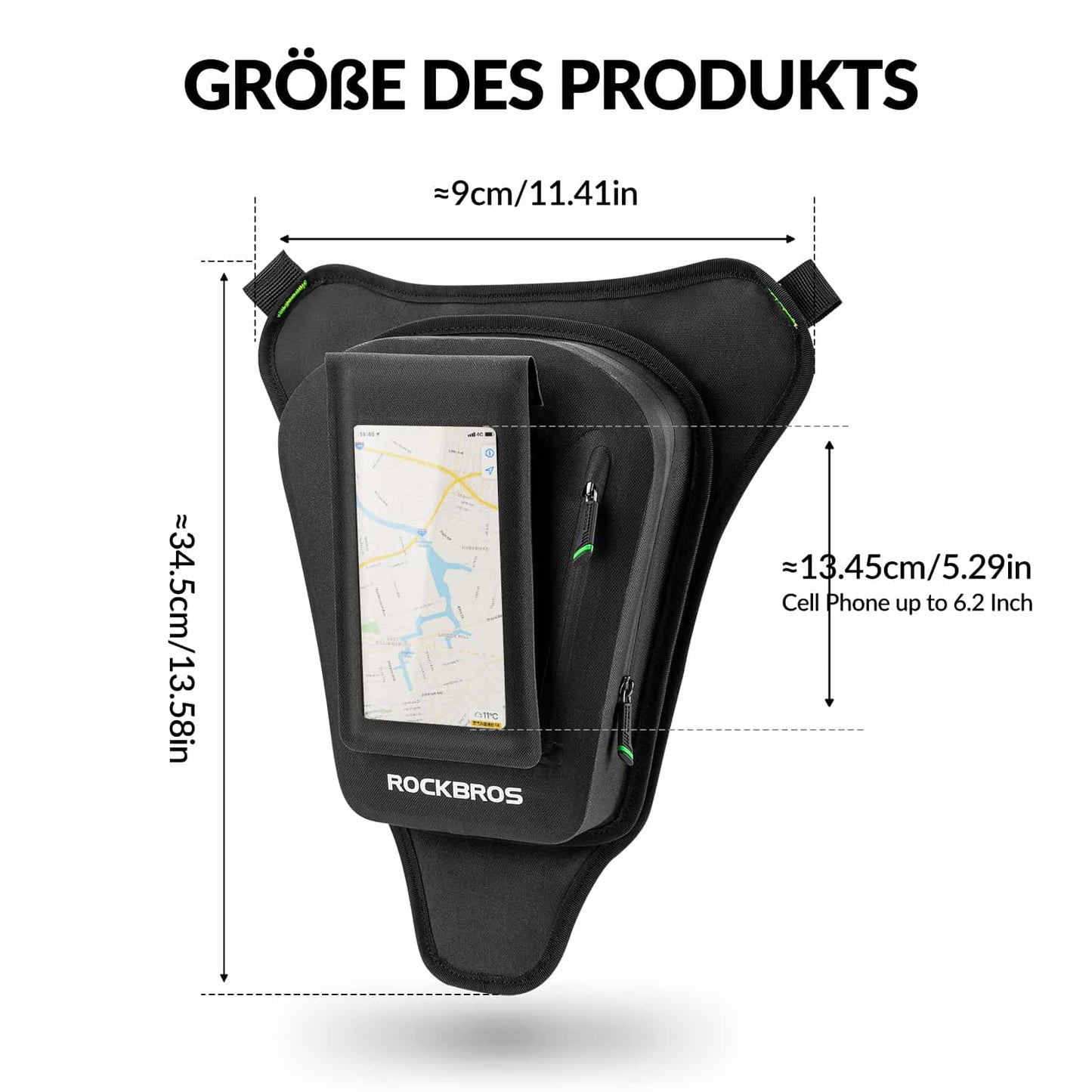 Bolsa de pierna para depósito de motocicleta ROCKBROS con succión magnética