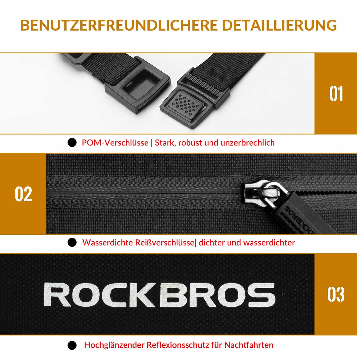 Bolsa de pierna para depósito de motocicleta ROCKBROS con succión magnética