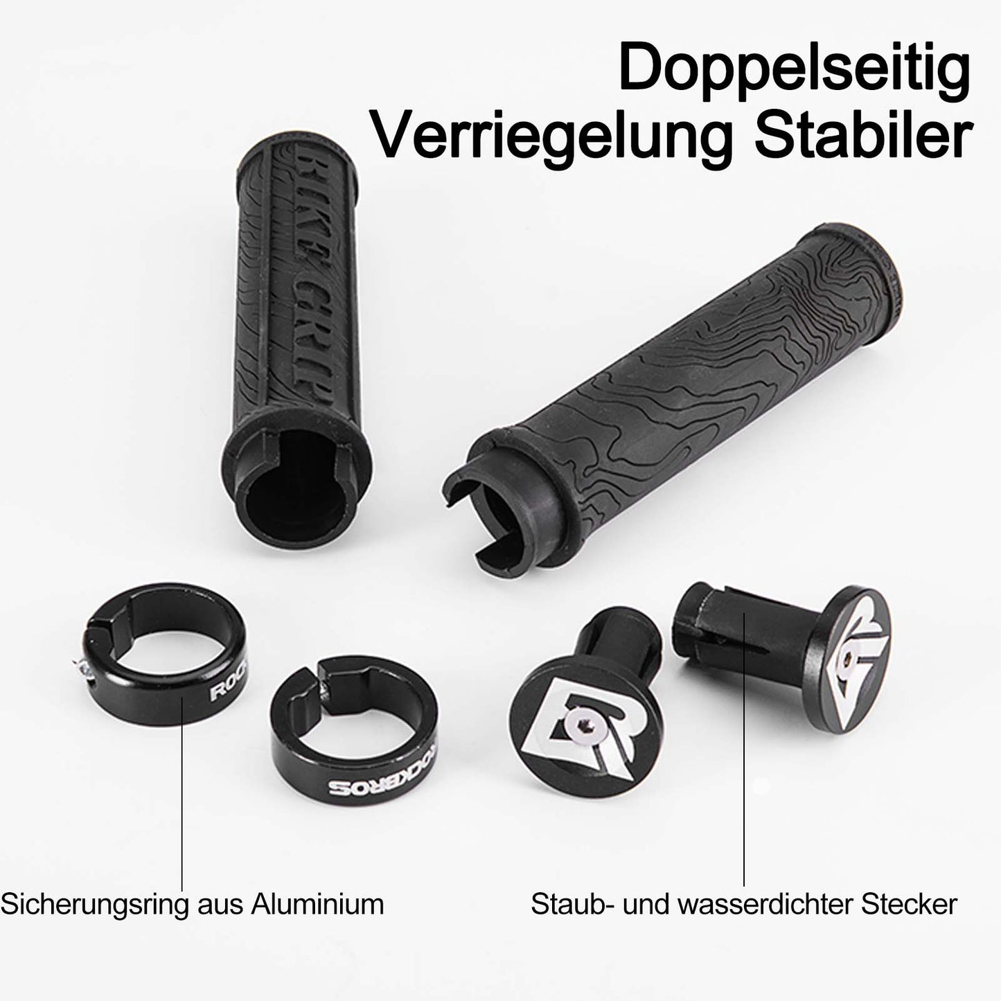 Puños de bicicleta de goma ultraligeros con diseño de bloqueo de aluminio de ROCKBROS