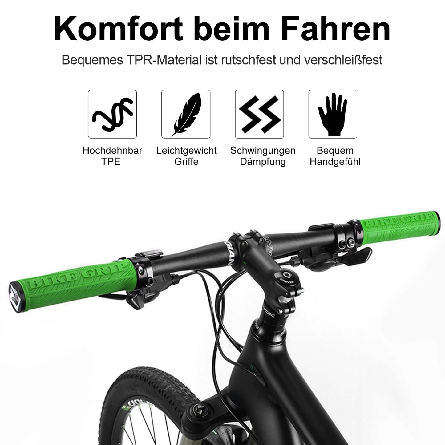 Puños de bicicleta de goma ultraligeros con diseño de bloqueo de aluminio de ROCKBROS