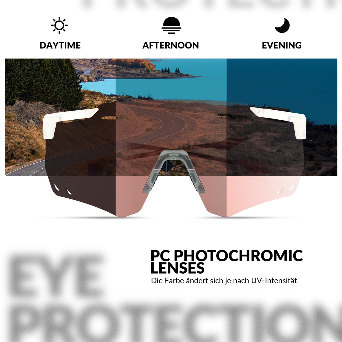 ROCKBROS Gafas de bicicleta ultraligeras y fotocromáticas (UV400)