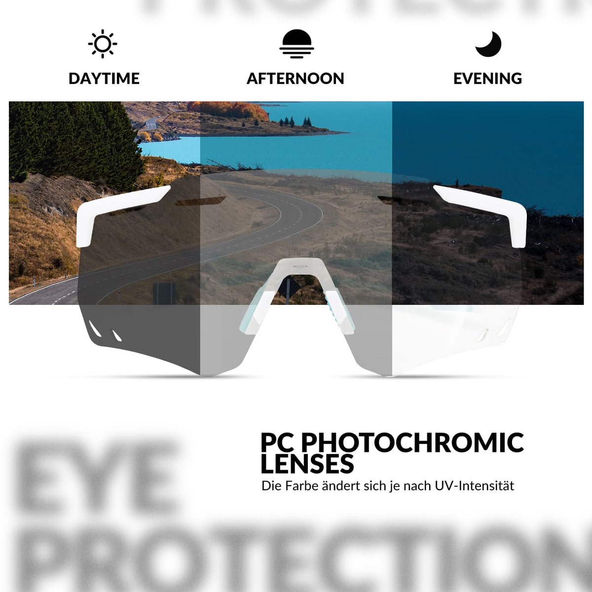 ROCKBROS Gafas de bicicleta ultraligeras y fotocromáticas (UV400)