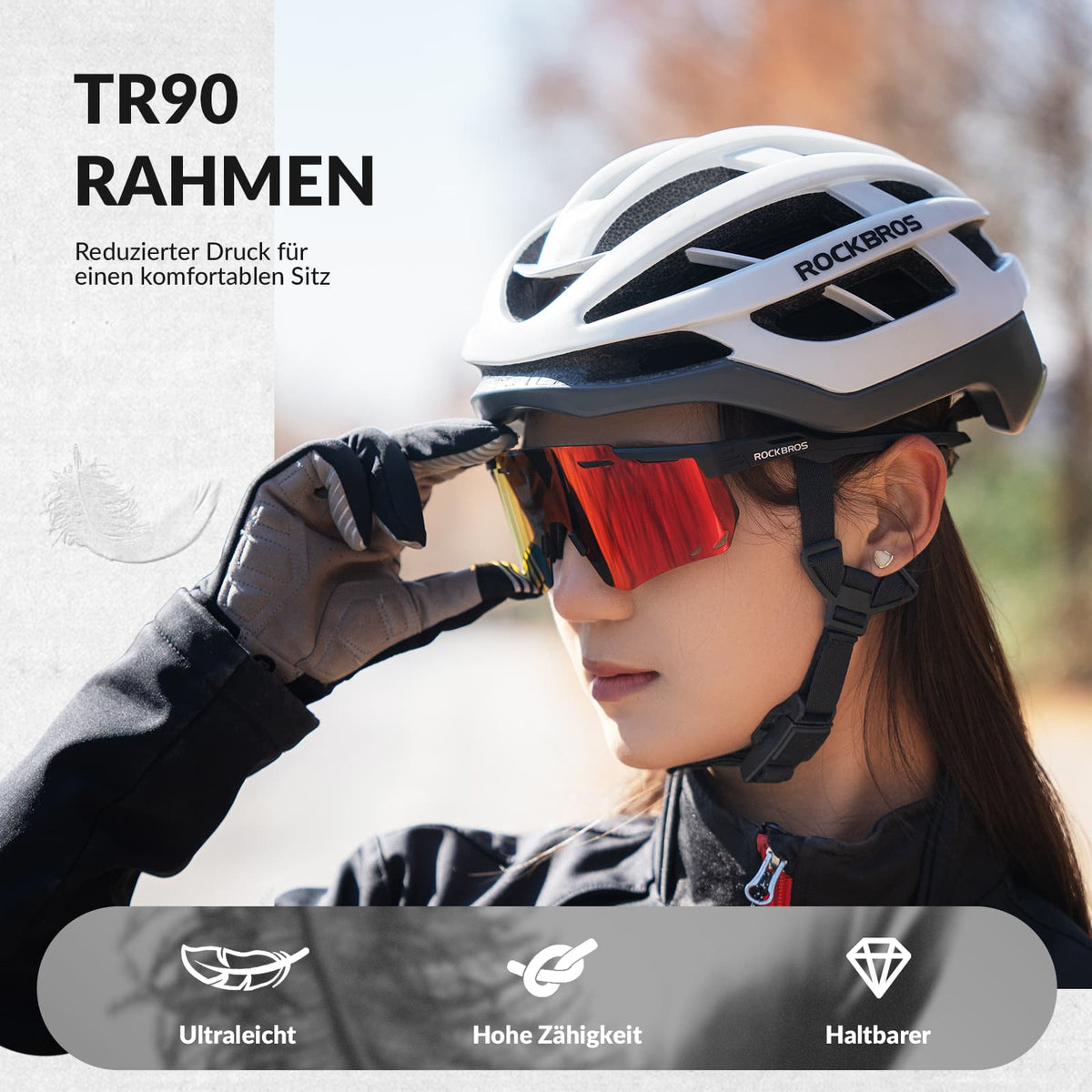 ROCKBROS Gafas de bicicleta ultraligeras y fotocromáticas (UV400)