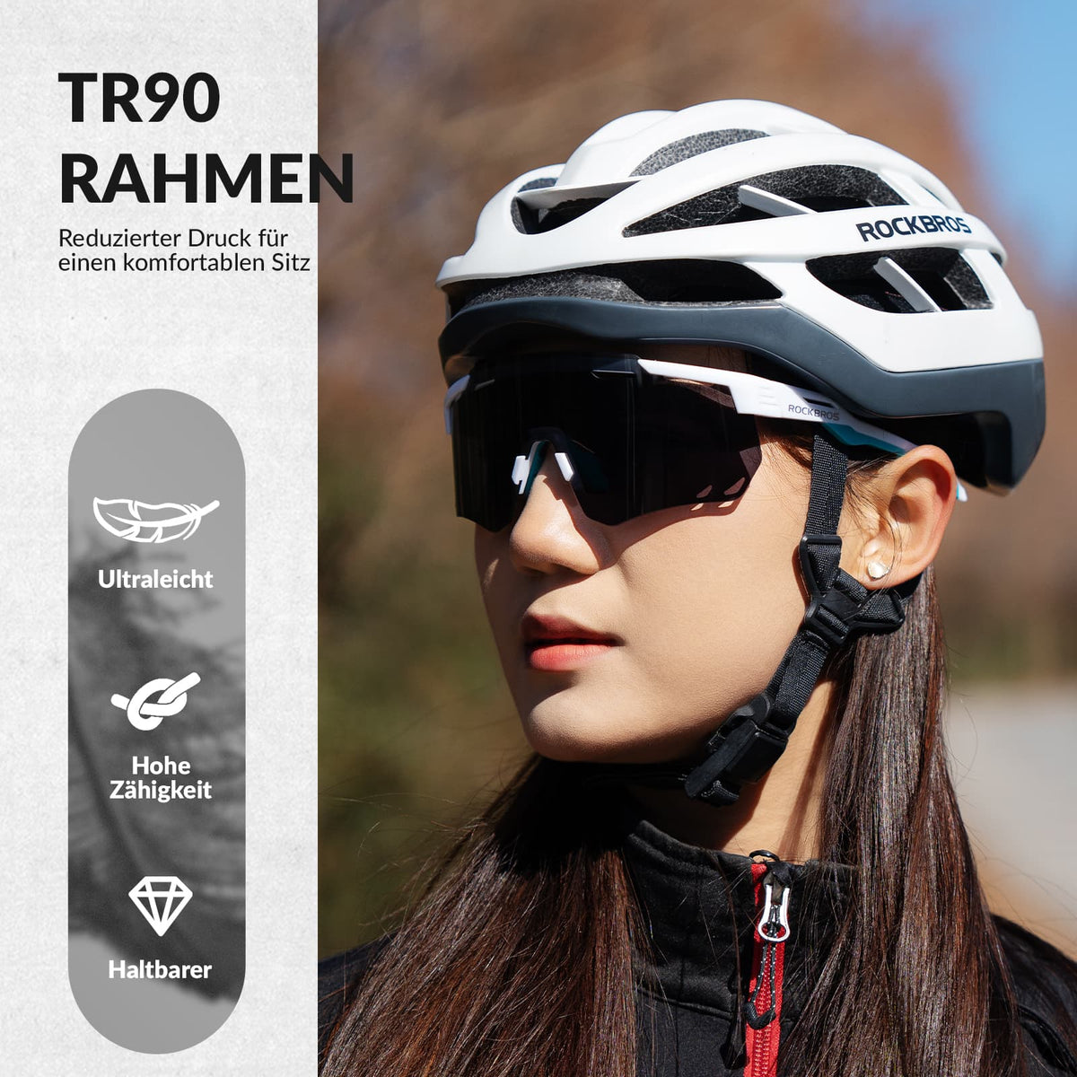 ROCKBROS Gafas de bicicleta ultraligeras y fotocromáticas (UV400)