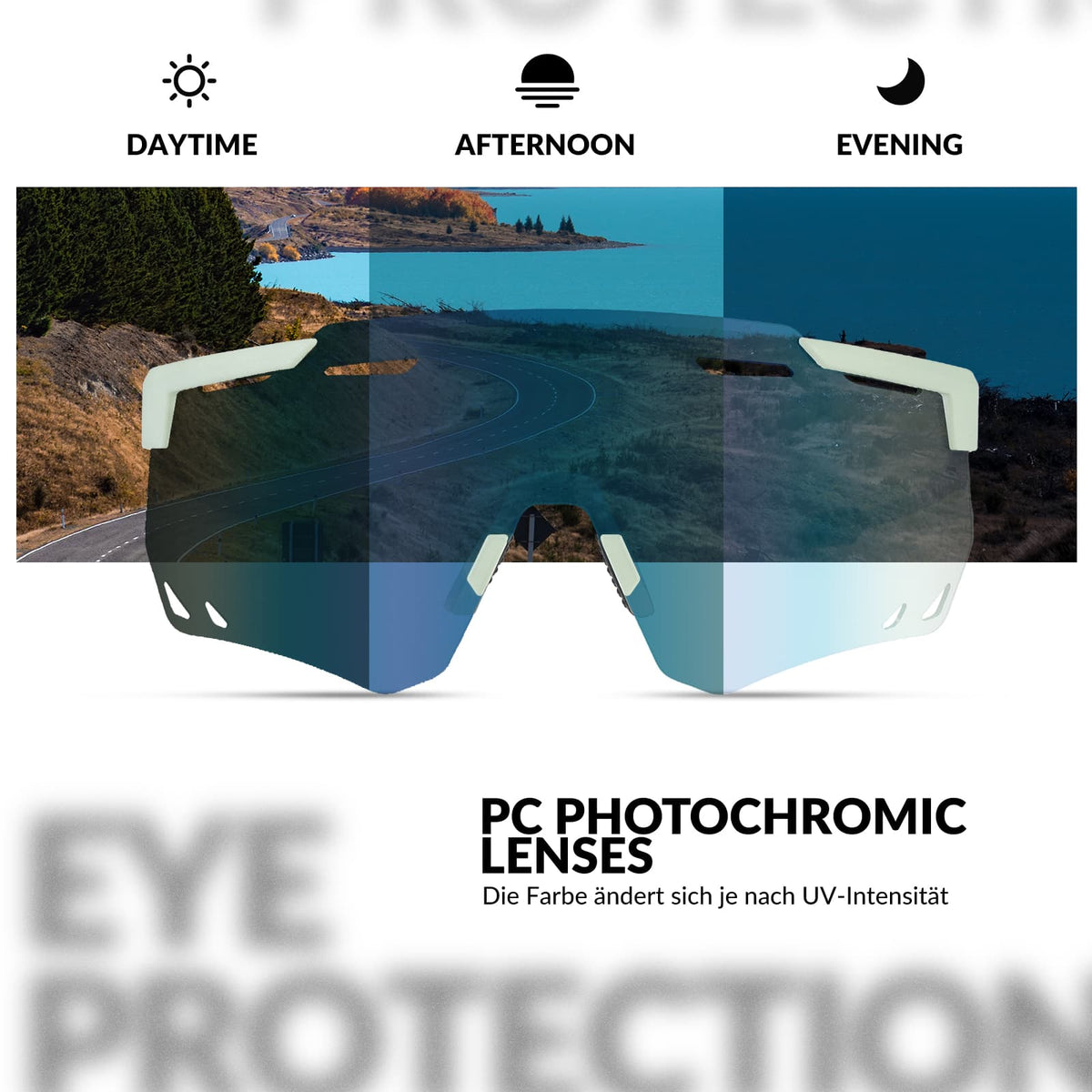 ROCKBROS Gafas de bicicleta ultraligeras y fotocromáticas (UV400)