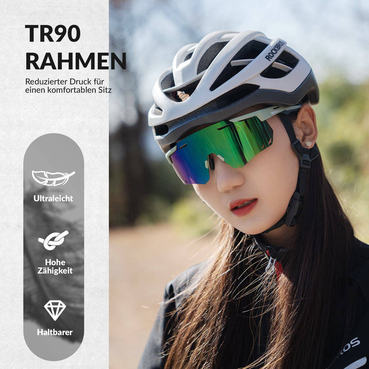 ROCKBROS Gafas de bicicleta ultraligeras y fotocromáticas (UV400)