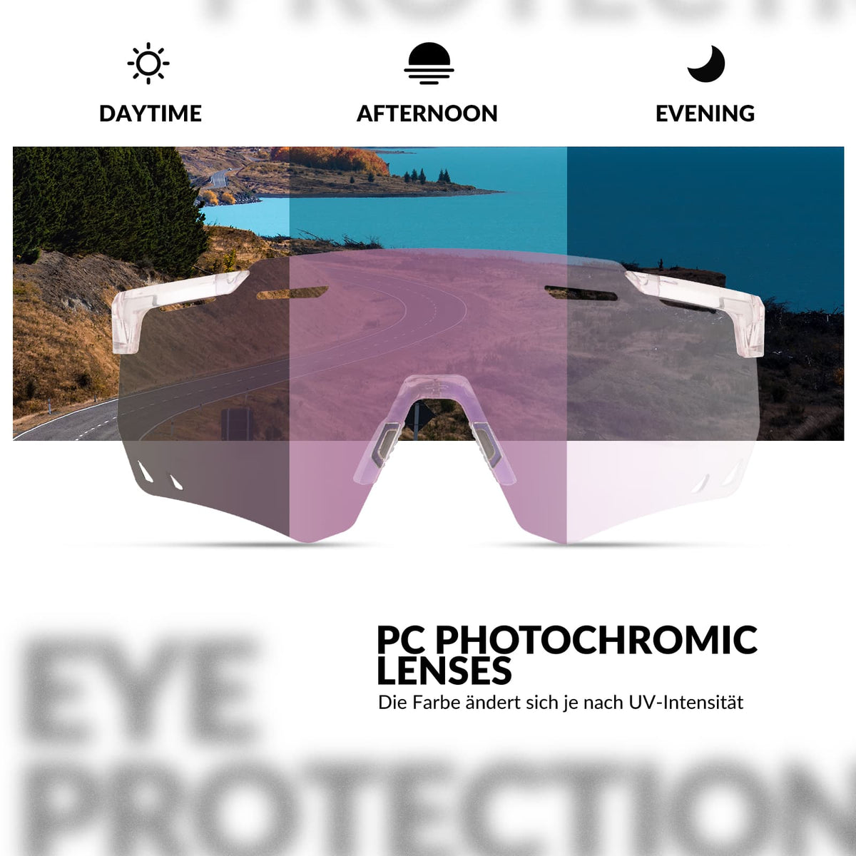 ROCKBROS Gafas de bicicleta ultraligeras y fotocromáticas (UV400)