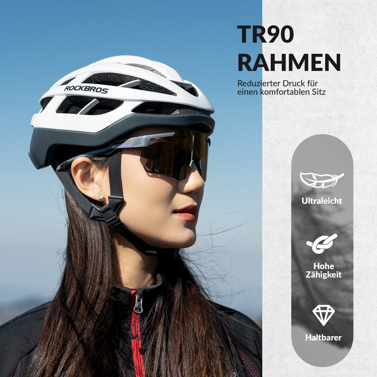 ROCKBROS Gafas de bicicleta ultraligeras y fotocromáticas (UV400)