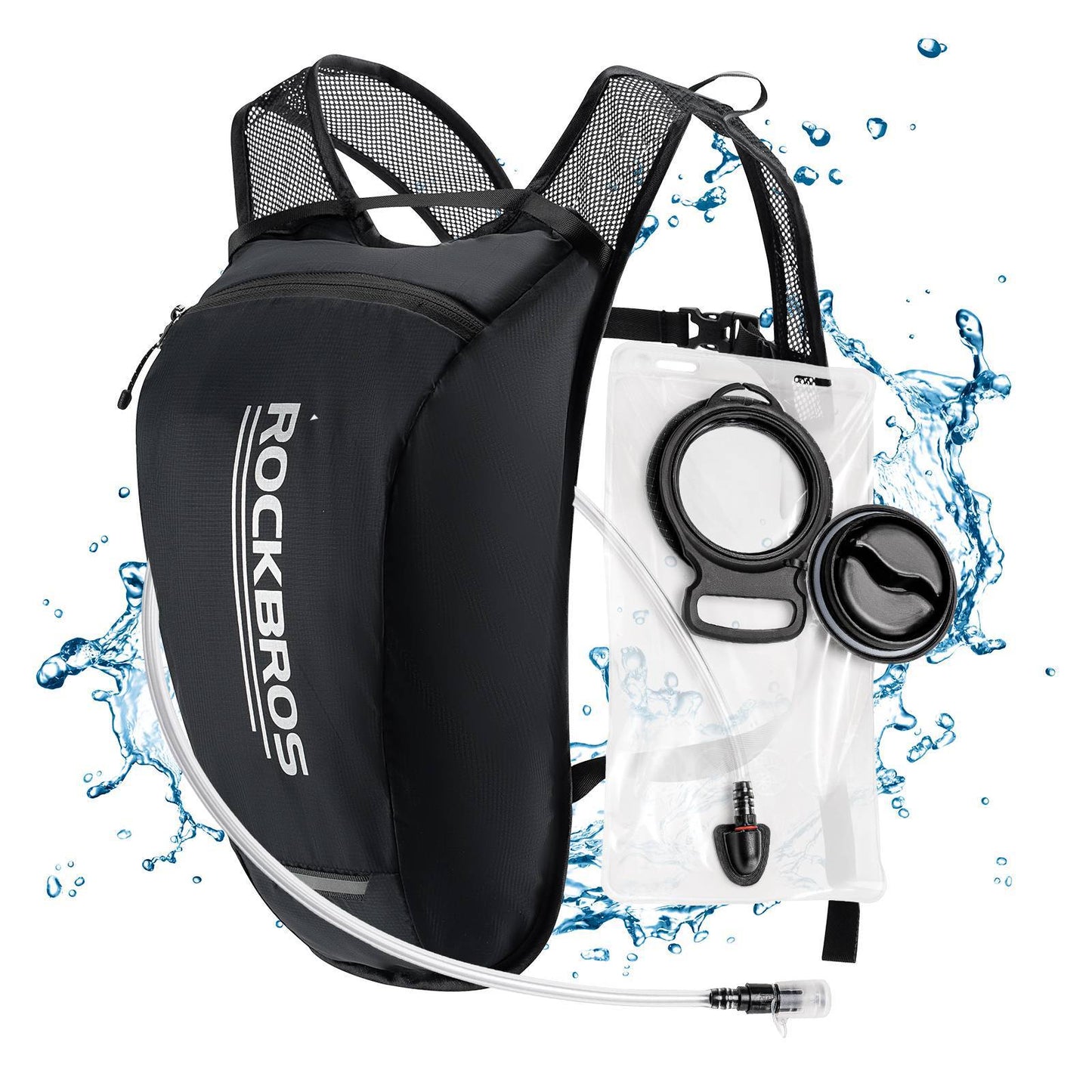 Mochila ultraligera con depósito de hidratación, mochila para bicicleta con sistema de hidratación, 2L, ROCKBROS