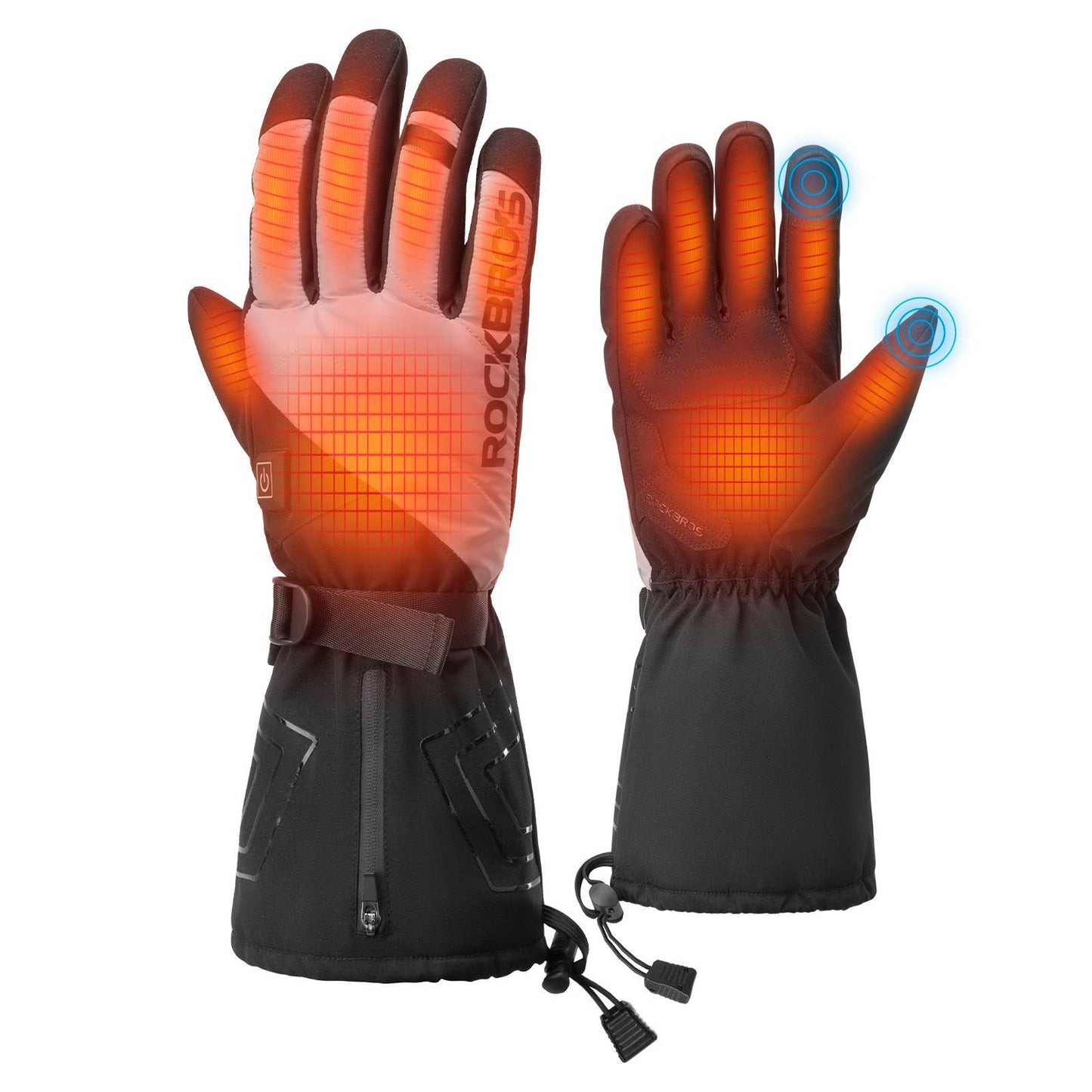 Guantes de invierno Guantes de ciclismo calefactables con batería M-XL ROCKBROS