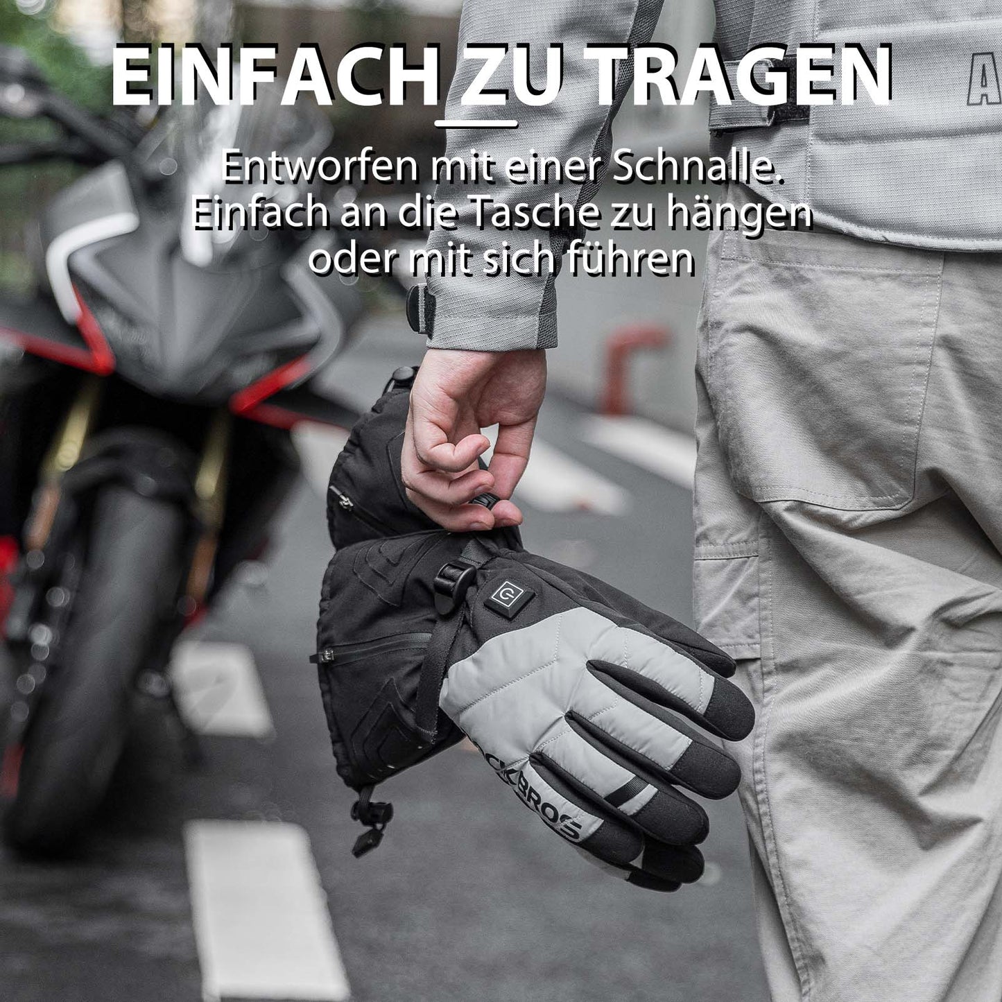 Guantes de invierno Guantes de ciclismo calefactables con batería M-XL ROCKBROS