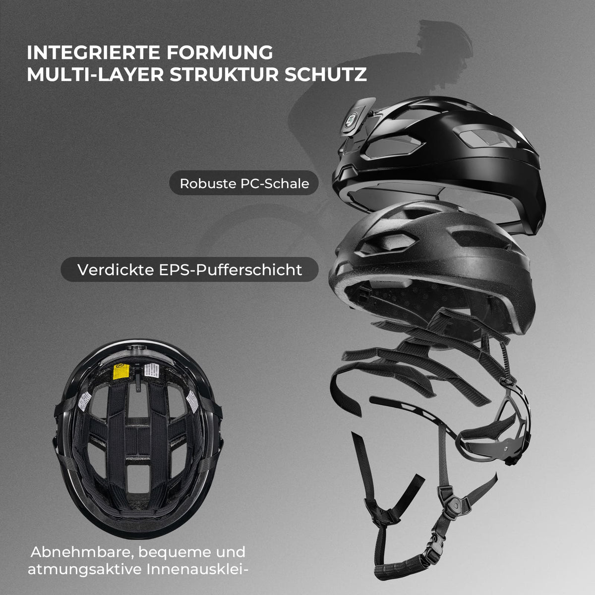 ROCKBROS Casco de Bicicleta Inteligente con Control Remoto y Luz