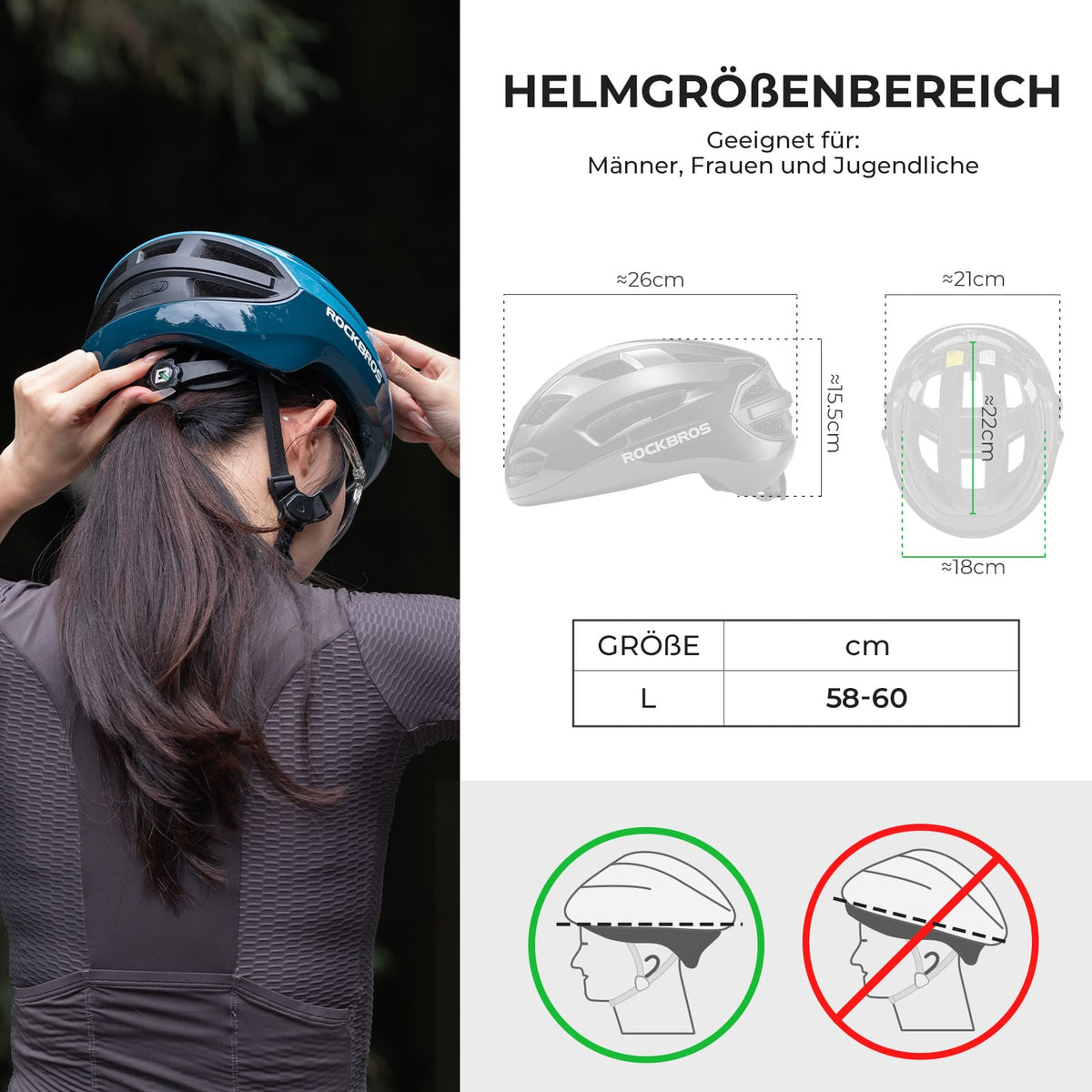 ROCKBROS Casco de Bicicleta Inteligente con Control Remoto y Luz