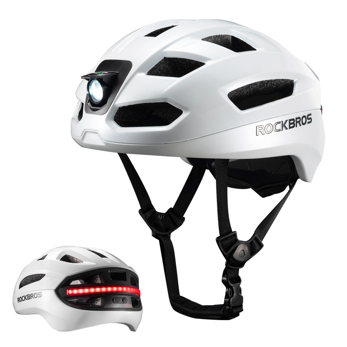 ROCKBROS Casco de Bicicleta Inteligente con Control Remoto y Luz