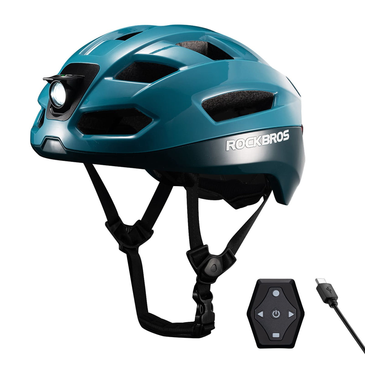 ROCKBROS Casco de Bicicleta Inteligente con Control Remoto y Luz