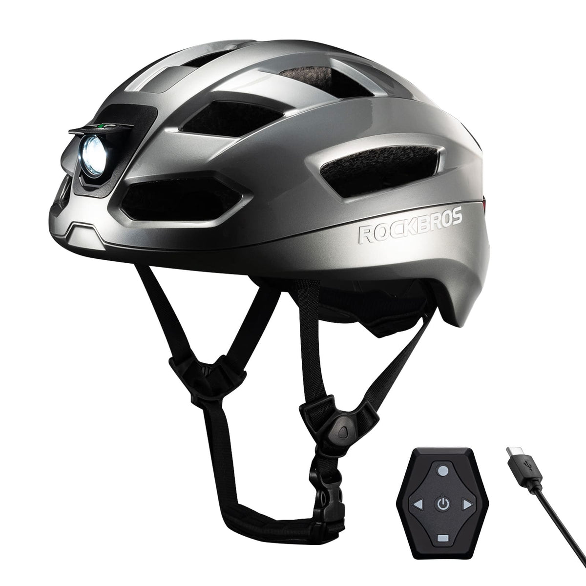 ROCKBROS Casco de Bicicleta Inteligente con Control Remoto y Luz