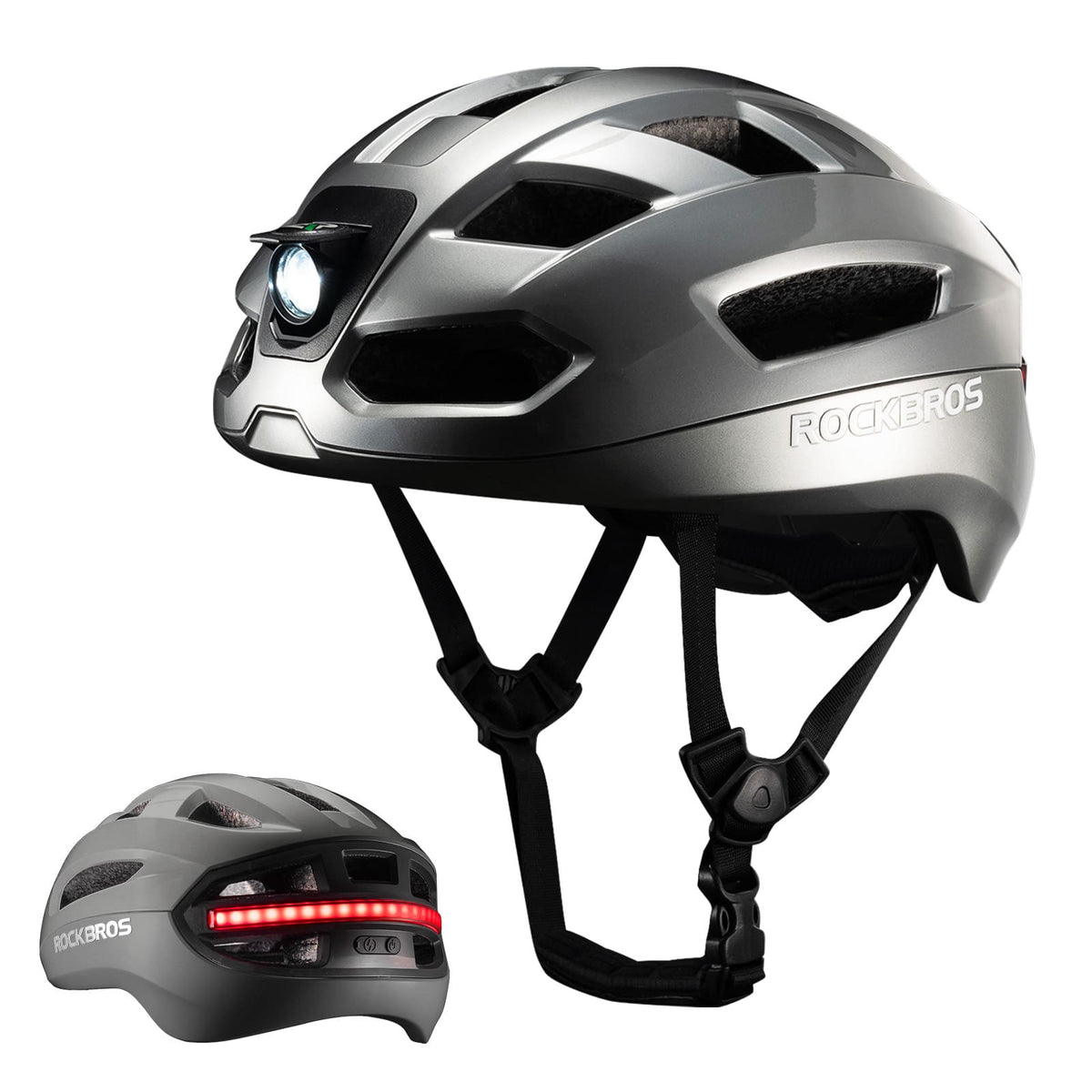 ROCKBROS Casco de Bicicleta Inteligente con Control Remoto y Luz