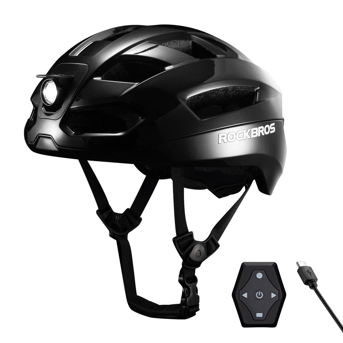 ROCKBROS Casco de Bicicleta Inteligente con Control Remoto y Luz