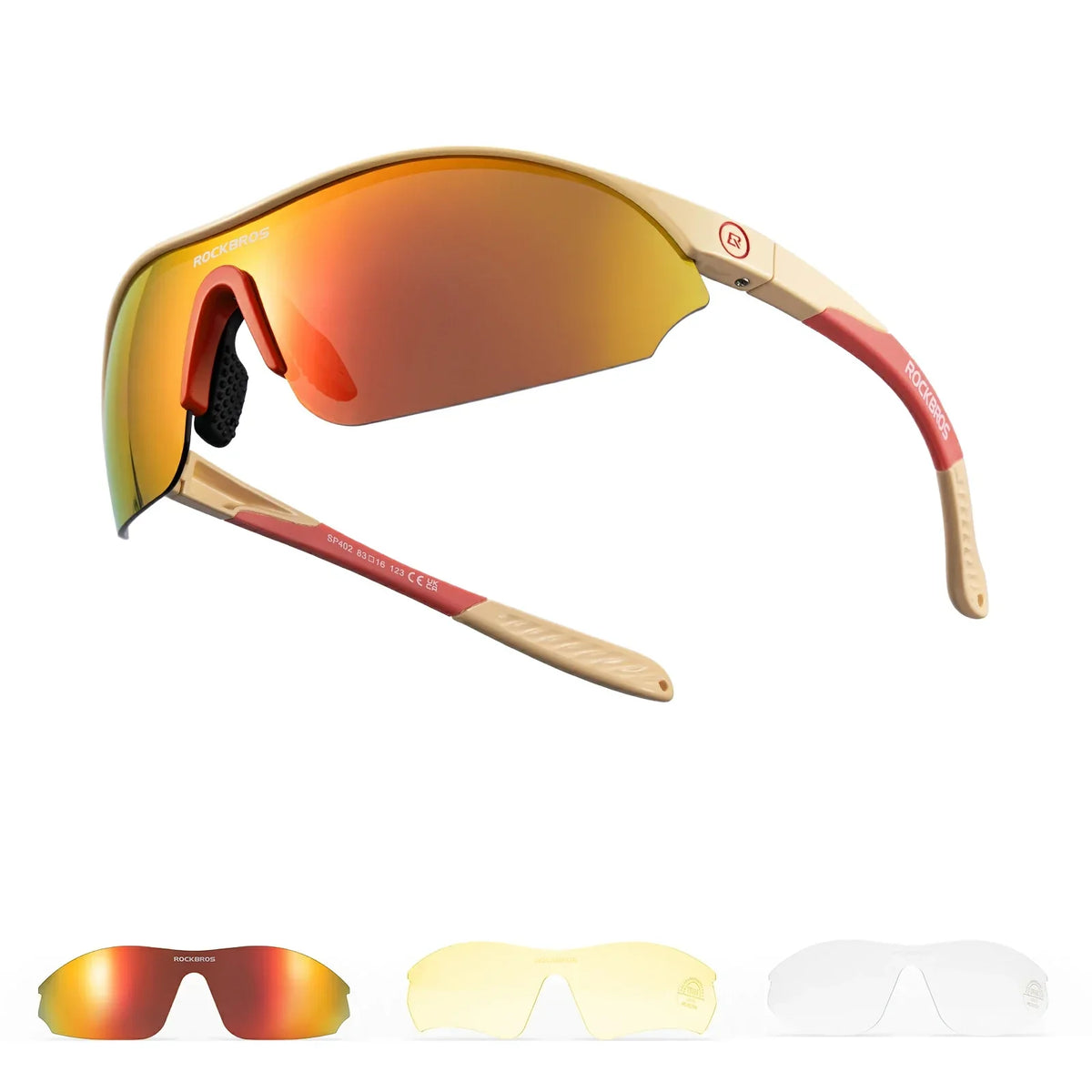 Gafas de sol deportivas ROCKBROS para ciclismo con 3 lentes UV400 intercambiables
