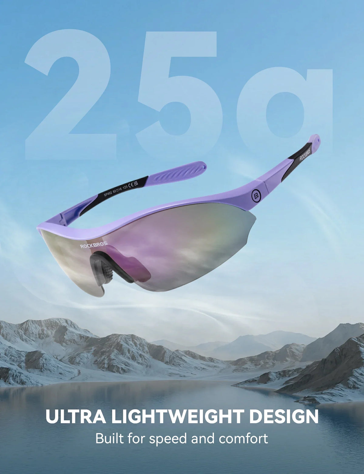 Gafas de sol deportivas ROCKBROS para ciclismo con 3 lentes UV400 intercambiables