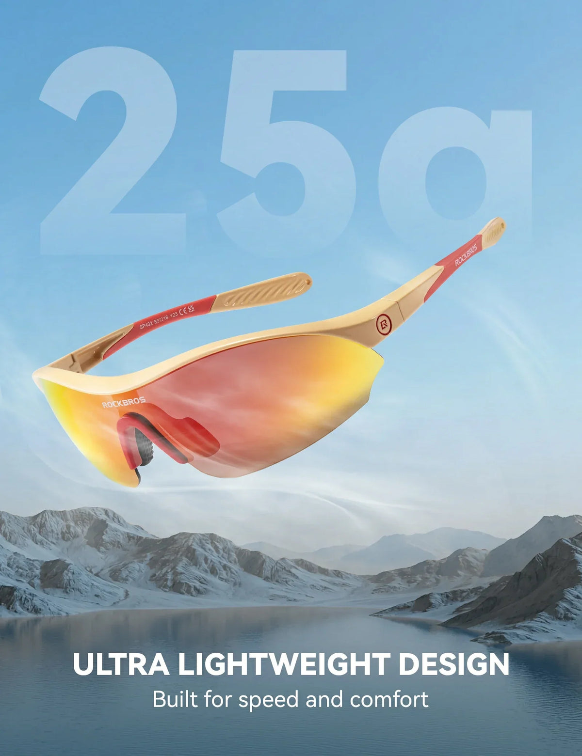 Gafas de sol deportivas ROCKBROS para ciclismo con 3 lentes UV400 intercambiables