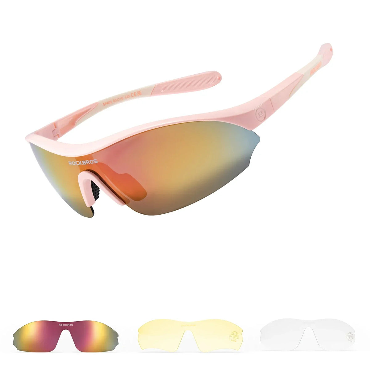 Gafas de sol deportivas ROCKBROS para ciclismo con 3 lentes UV400 intercambiables