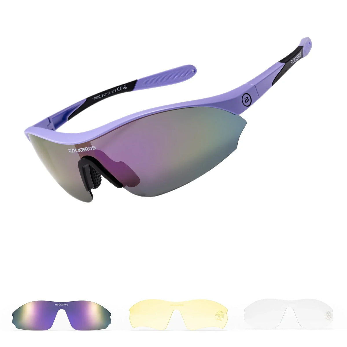 Gafas de sol deportivas ROCKBROS para ciclismo con 3 lentes UV400 intercambiables