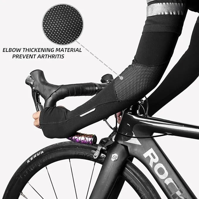 ROCKBROS Mangas Térmicas de Fleece para Bicicleta con Lazo para el Pulgar